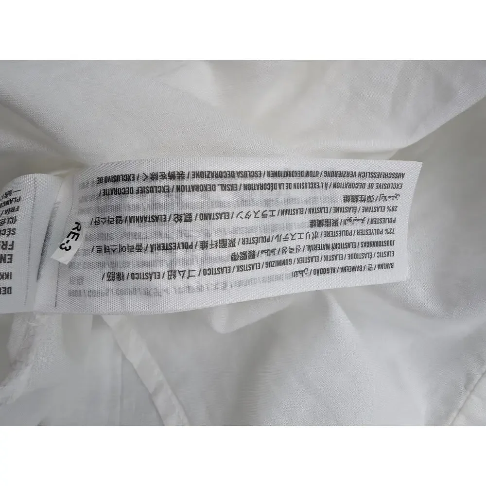 Abercrombie & Fitch Smocked Maxi Dress Womens XS Petite White Tiered Minimalist